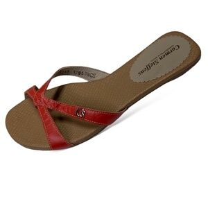 CARMEN STEFFENS Genuine Leather Strappy Flat Sandals MADE IN BRAZIL US Sz 6